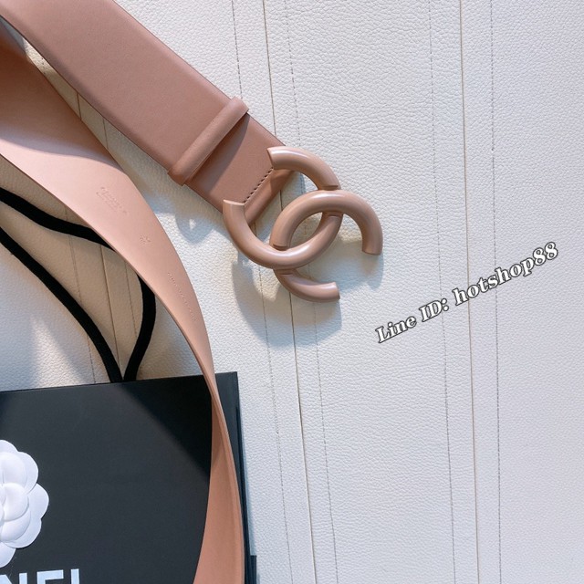 Chanel經典款女士皮帶 香奈兒cc烤漆logo扣雙面可用小牛皮腰帶  jjp1147